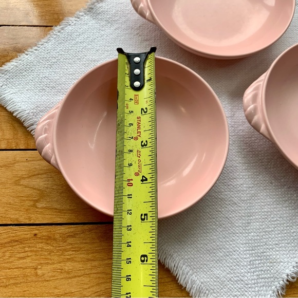 Set of 3 Pink Melmac Melamine Berry Bowls by Maplex Toronto Shell Curl Handle - Picture 5 of 6